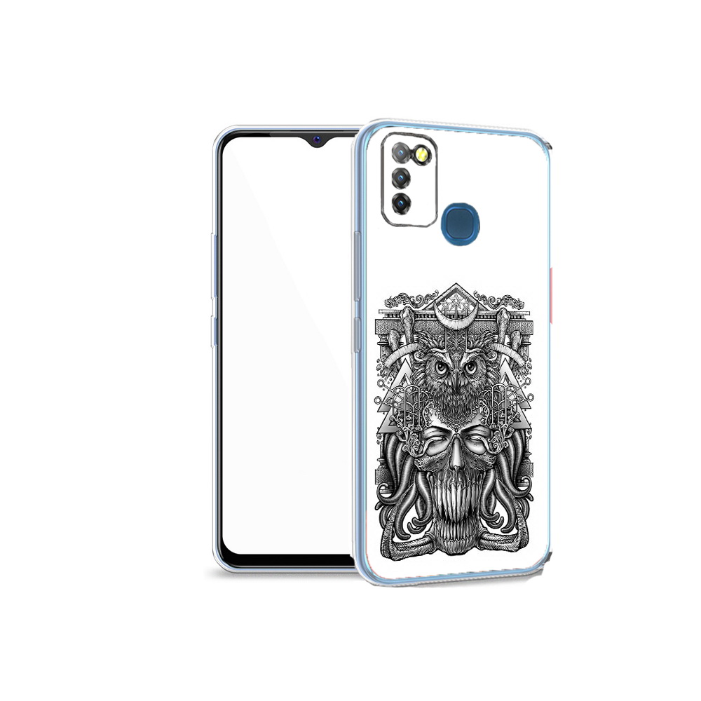 

Чехол MyPads Tocco для Infinix Hot 10 Lite зубастая сова, Прозрачный, Tocco