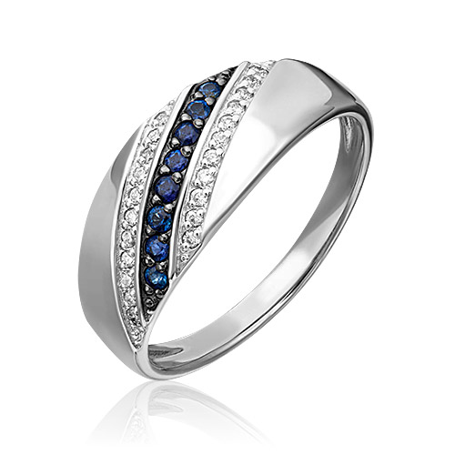 

Кольцо из золота р. 18 PLATINA jewelry 01-1073-00-105-1120-30, сапфир\бриллиант, 01-1073-00-105-1120-30