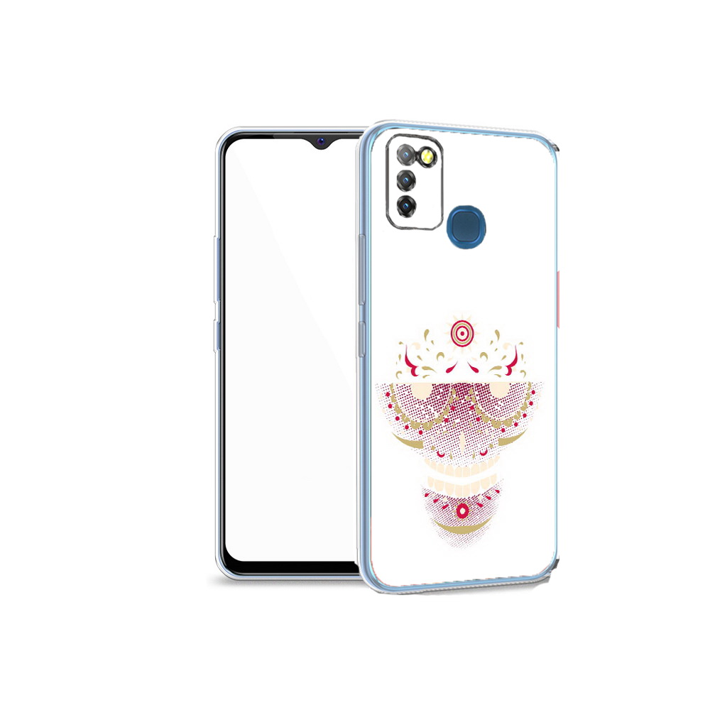 

Чехол MyPads Tocco для Infinix Hot 10 Lite карнавальный скелет абстракция, Прозрачный, Tocco