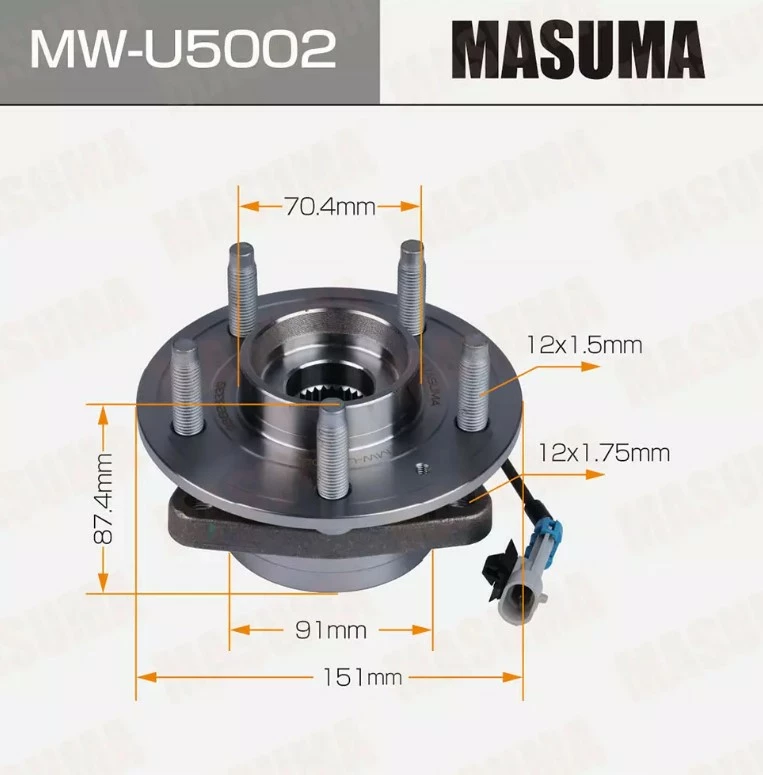 

Ступица колеса передняя Masuma MW-U5002