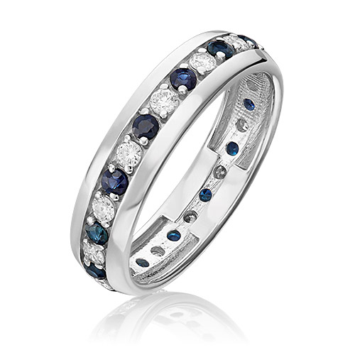

Кольцо из золота р. 17,5 PLATINA jewelry 01-1091-00-105-1120-30, сапфир\бриллиант, 01-1091-00-105-1120-30