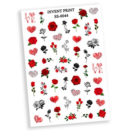

Набор iNVENT PRiNT, Самоклеящийся слайдер-дизайн Цветы. Розы. Любовь. Love №SS-44, 3 шт