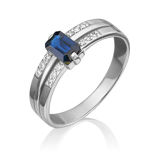 

Кольцо из золота р. 19 PLATINA jewelry 01-1254-00-105-1120-30, сапфир\бриллиант, 01-1254-00-105-1120-30