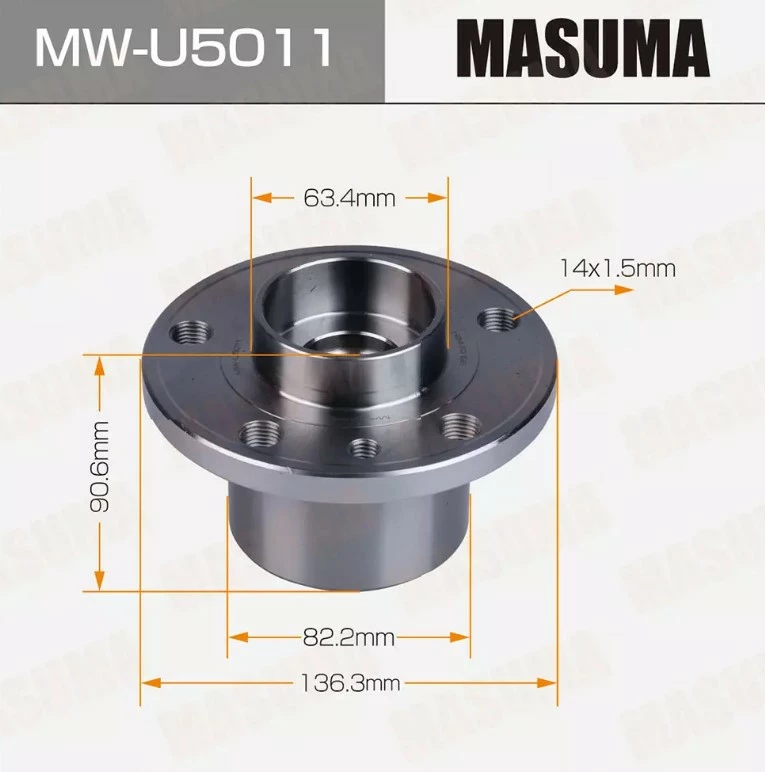 

Ступица колеса передняя с ABS Masuma MW-U5011