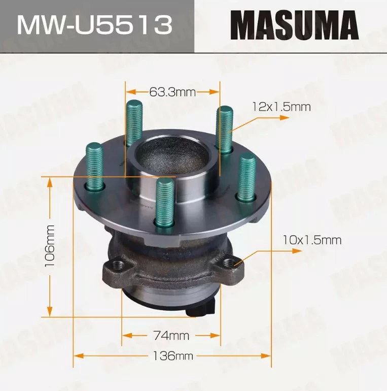 

Ступица колеса задняя с ABS Masuma MW-U5513