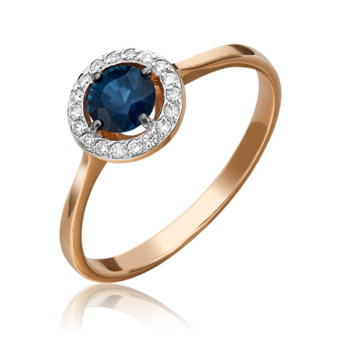 

Кольцо из золота р. 17 PLATINA jewelry 01-1281-00-105-1110-30, сапфир\бриллиант, 01-1281-00-105-1110-30