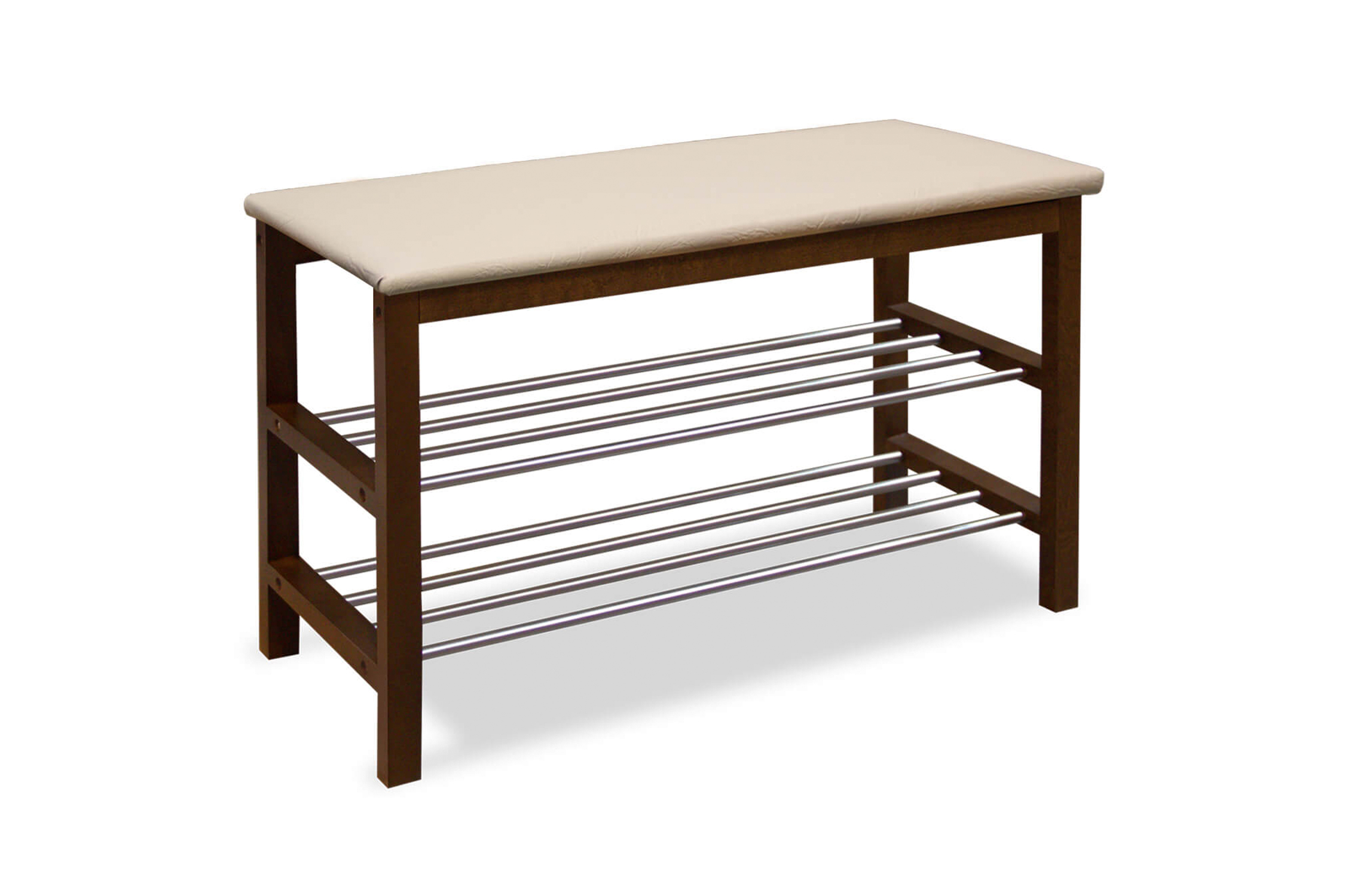 

Банкетка НОНТОН Элма SR-0628, 76x31x49 см, темный орех / бежевая, Коричневый;бежевый