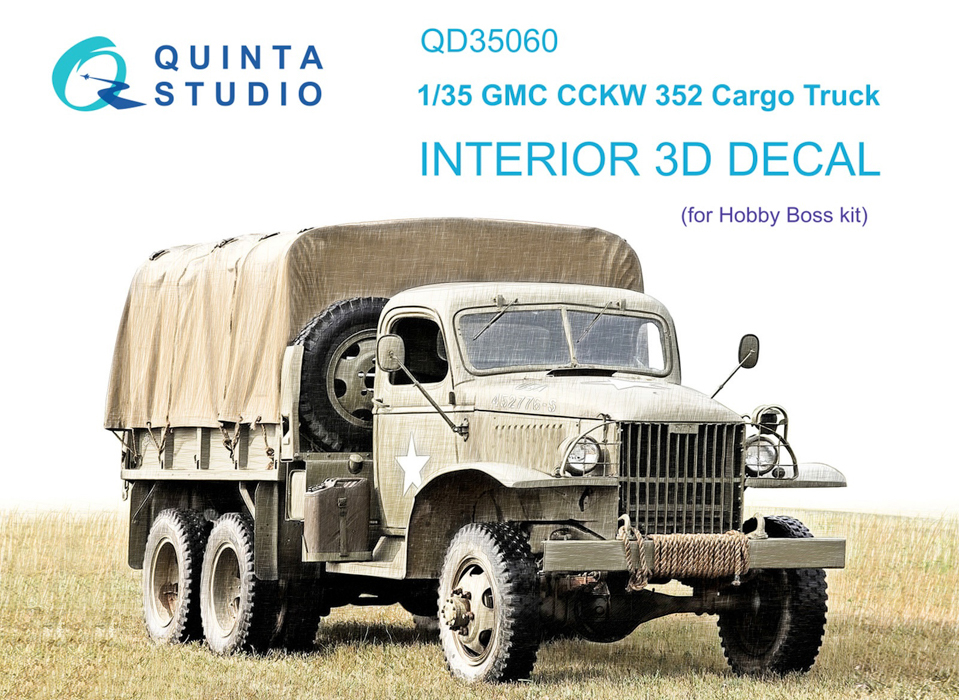

QD35060 3D Декаль интерьера GMC CCKW 352 Cargo Truck HobbyBoss, Цветной