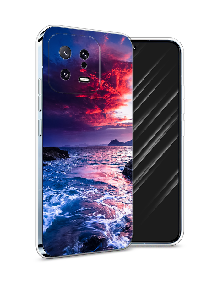 

Чехол Awog на Xiaomi 13 5G "Волны 1", Розовый;синий, 317250-4