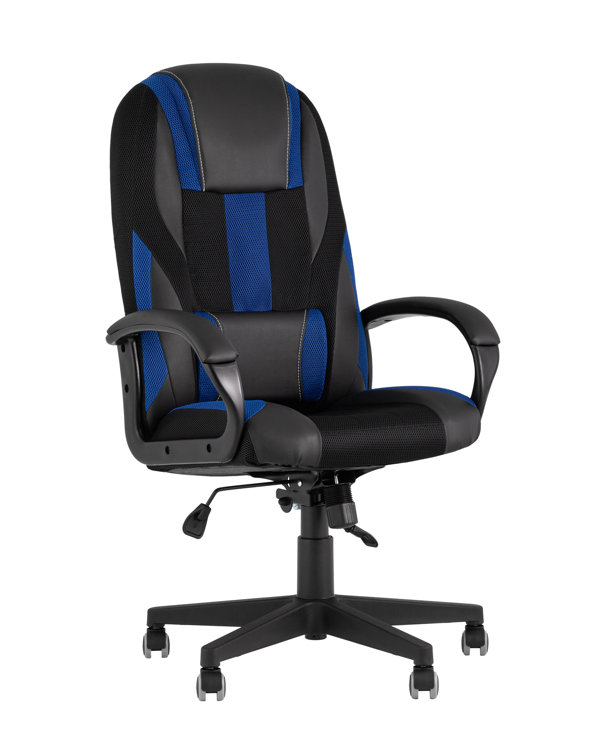 

Кресло игровое TopChairs ST-CYBER 9 черный/синий текстиль/эко.кожа крестовина пластик, ST-CYBER 9