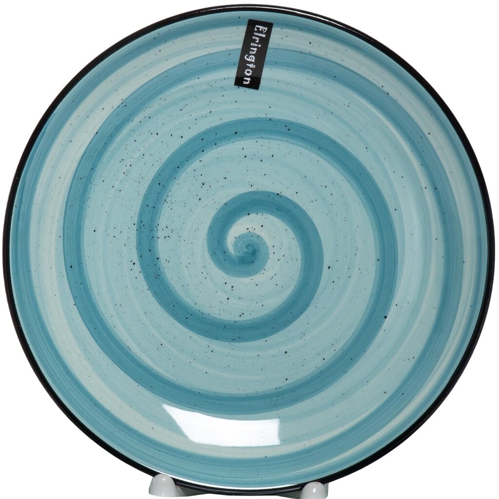 фото Тарелка обеденная керамика 27 см круглая аэрография мятный бриз elrington 139-27066