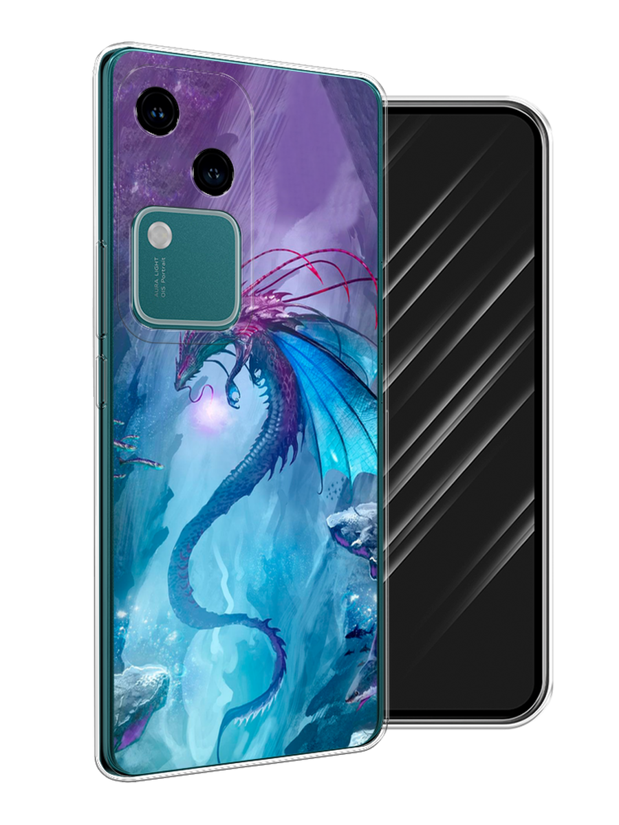 

Чехол Awog на Vivo V30/S18 "Водный дракон", Голубой;фиолетовый;синий, 2610250-1
