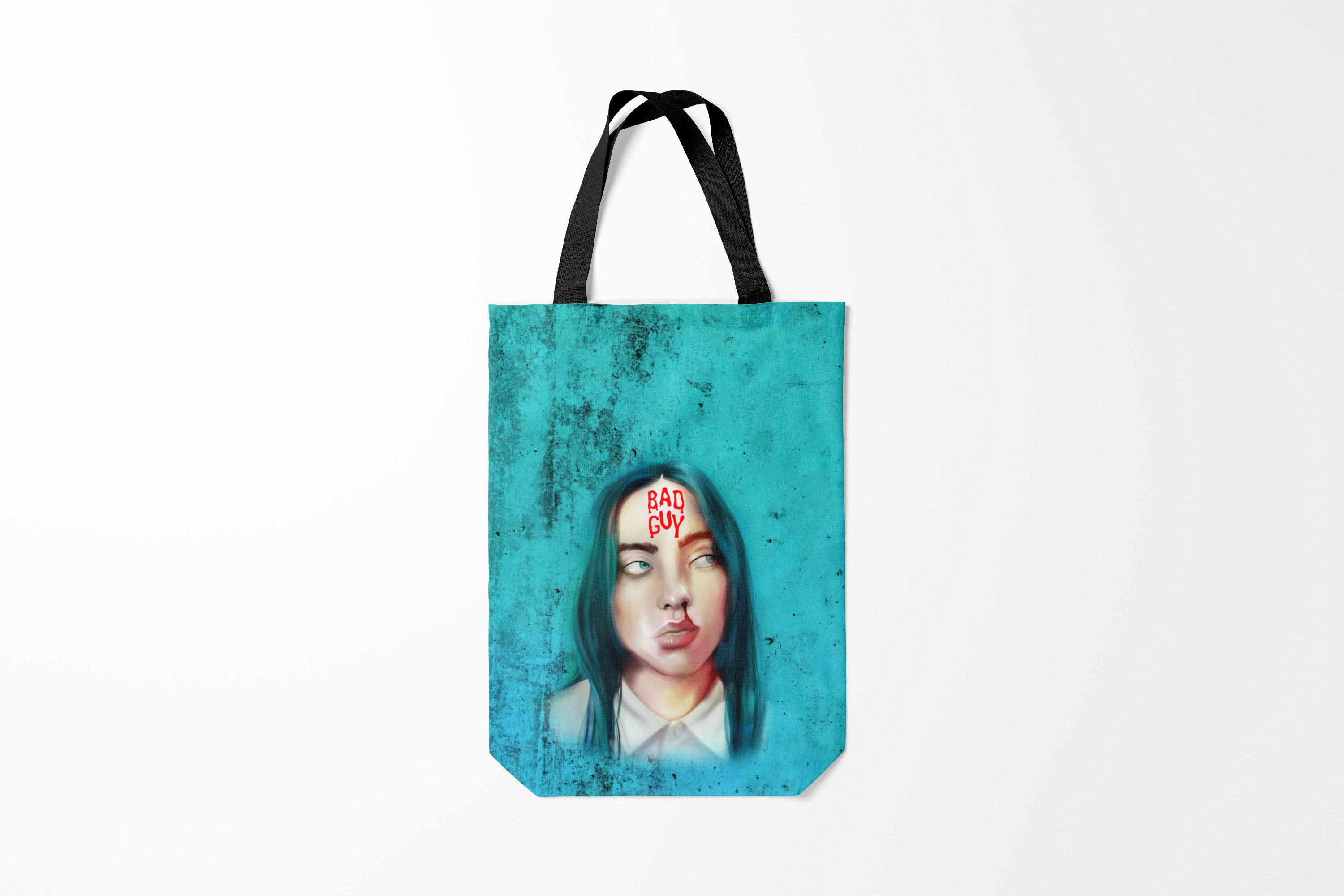 

Сумка шoппер унисекс Burnettie Billie Eilish BAD GUY Z, бирюзовый, Billie Eilish BAD GUY Z