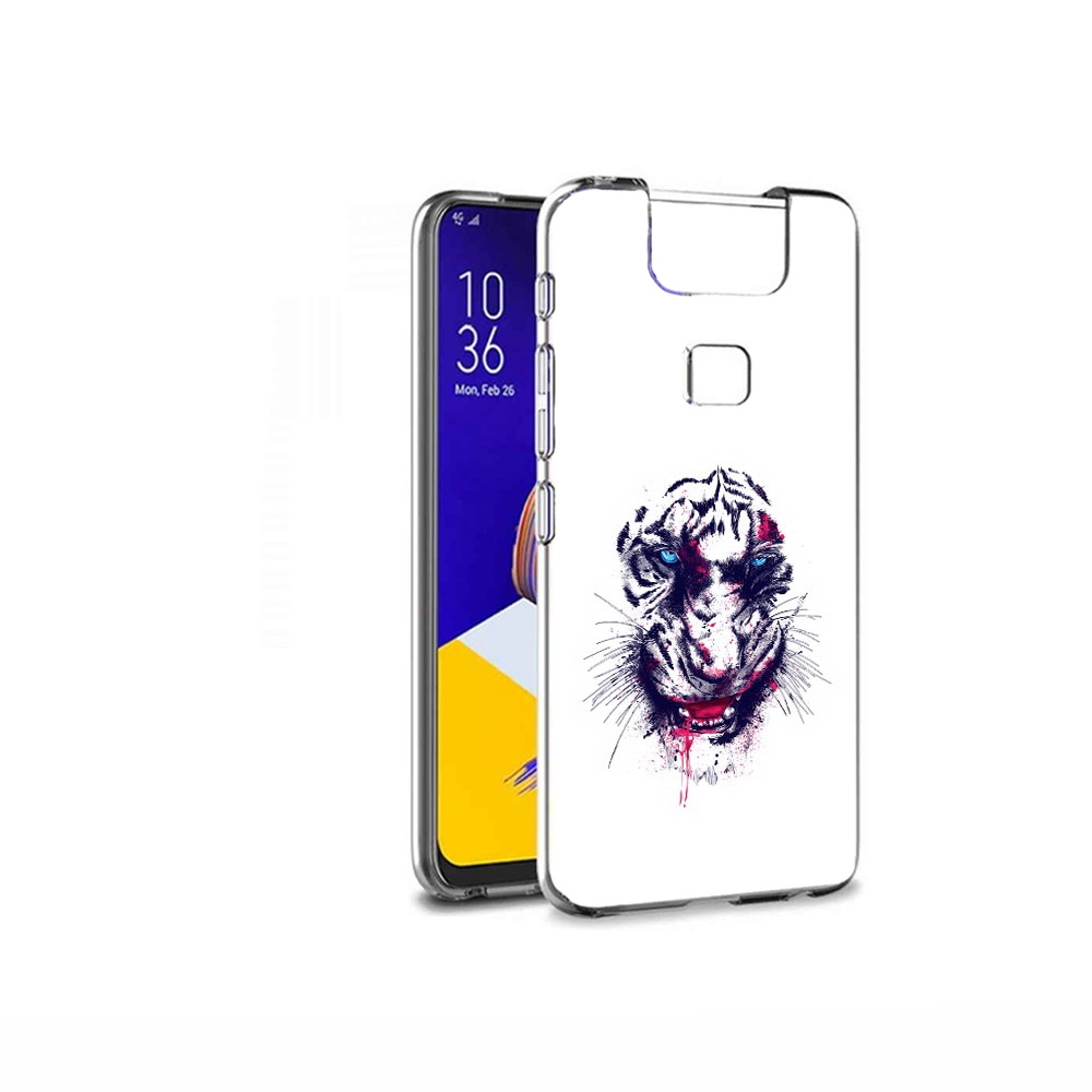 

Чехол MyPads Tocco для Asus ZenFone 6 (ZS630KL) безумный тигр, Прозрачный, Tocco