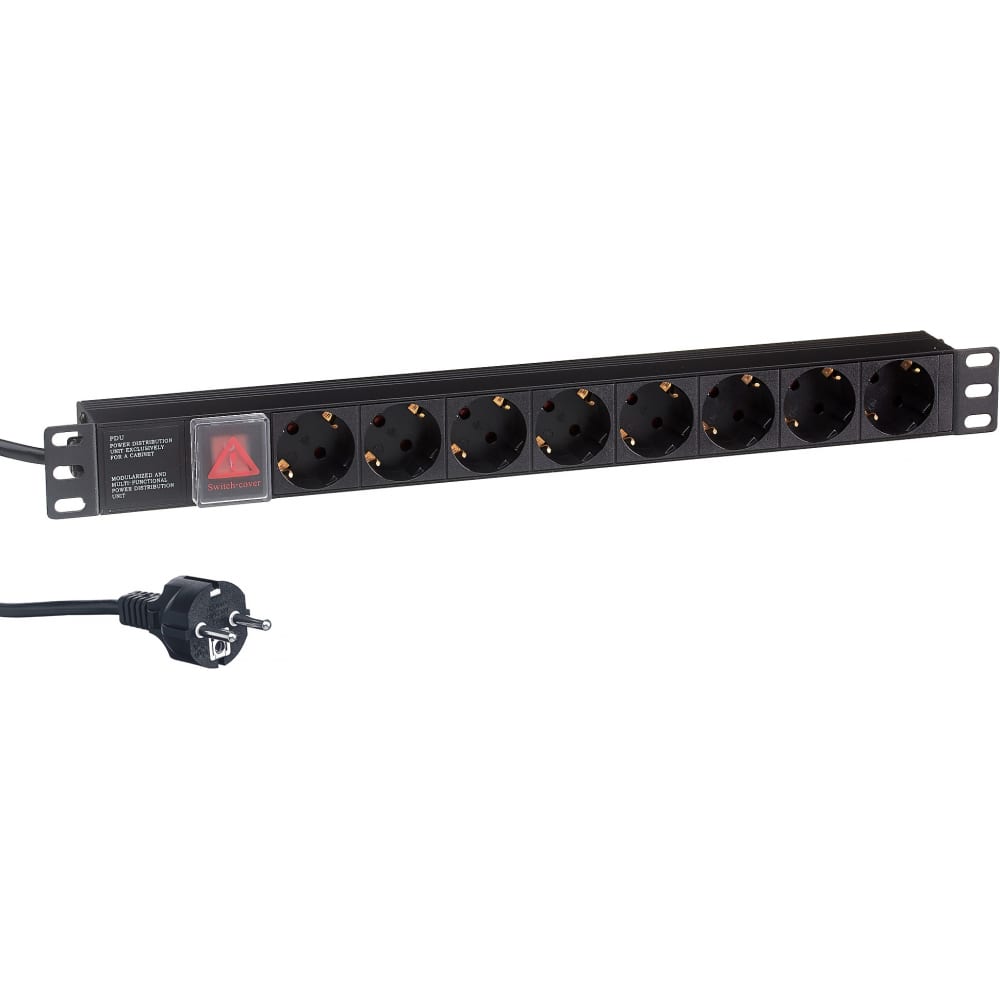 фото Exegate блок розеток serverpro pdu-19h804 al-8s-eu2.5cu-sw, 19,1u,алюм, 8schuko, евро, 2.5