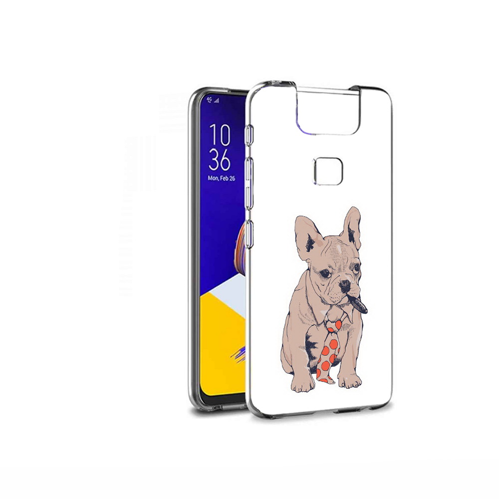 

Чехол MyPads Tocco для Asus ZenFone 6 (ZS630KL) бульдог с сигарой, Прозрачный, Tocco