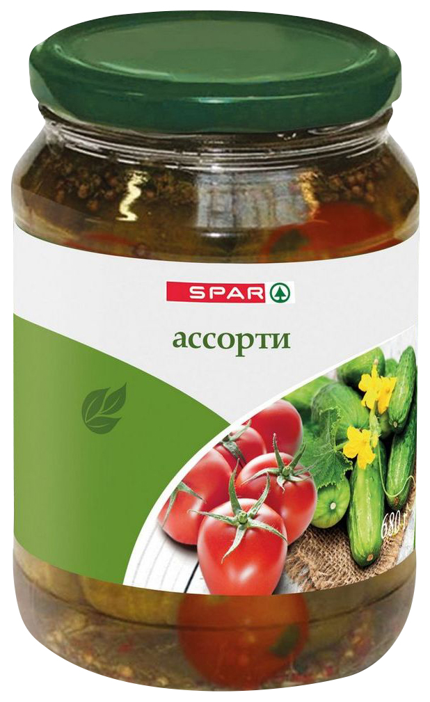 

Томаты и огурцы Spar ассорти 680 г
