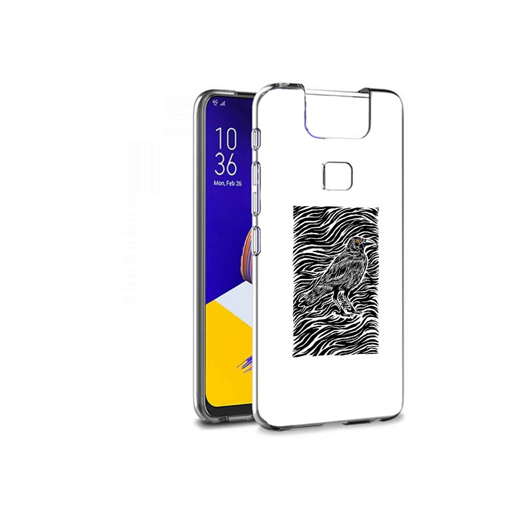 

Чехол MyPads Tocco для Asus ZenFone 6 (ZS630KL) ворон в абстракции, Прозрачный, Tocco