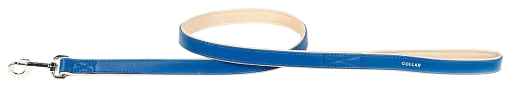 

Поводок для собак Collar Brilliance, кожаный, двойной, без украшений, синий, 25 мм 122 см