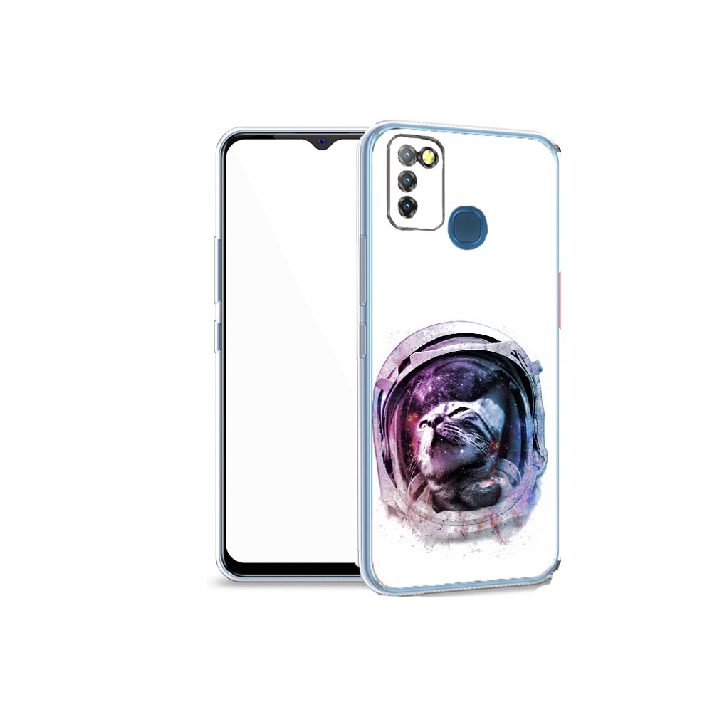

Чехол MyPads Tocco для Infinix Hot 10 Lite кот в шлеме, Прозрачный, Tocco