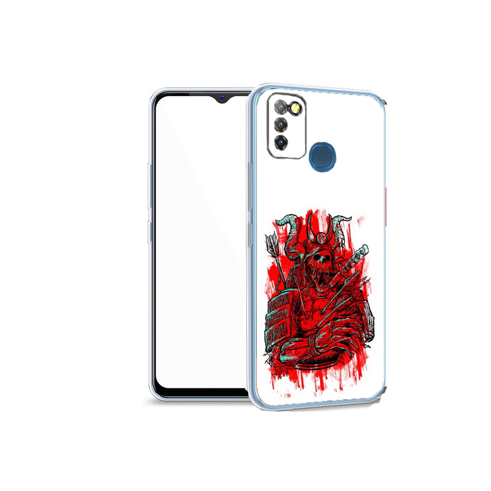 

Чехол MyPads Tocco для Infinix Hot 10 Lite красный скелет воин, Прозрачный, Tocco