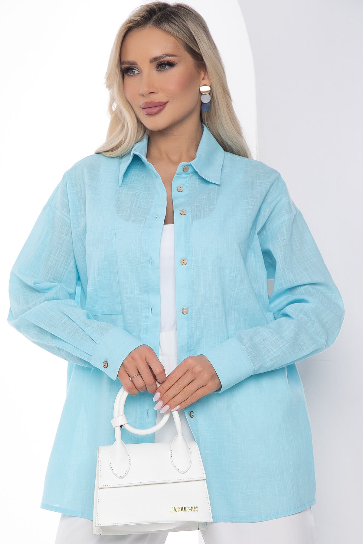 

Рубашка женская LT Collection Харли голубая 46 RU, Голубой, Харли