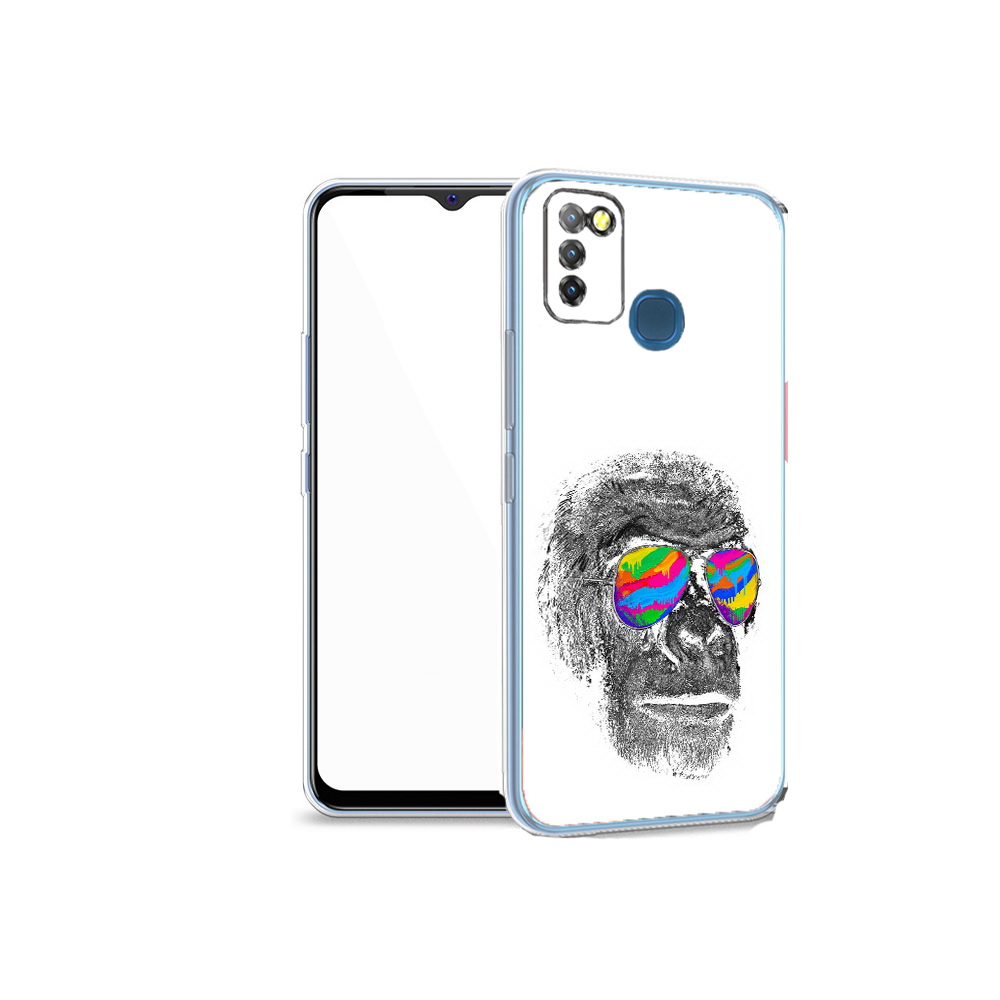 

Чехол MyPads Tocco для Infinix Hot 10 Lite крутая обезьяна в очках, Прозрачный, Tocco