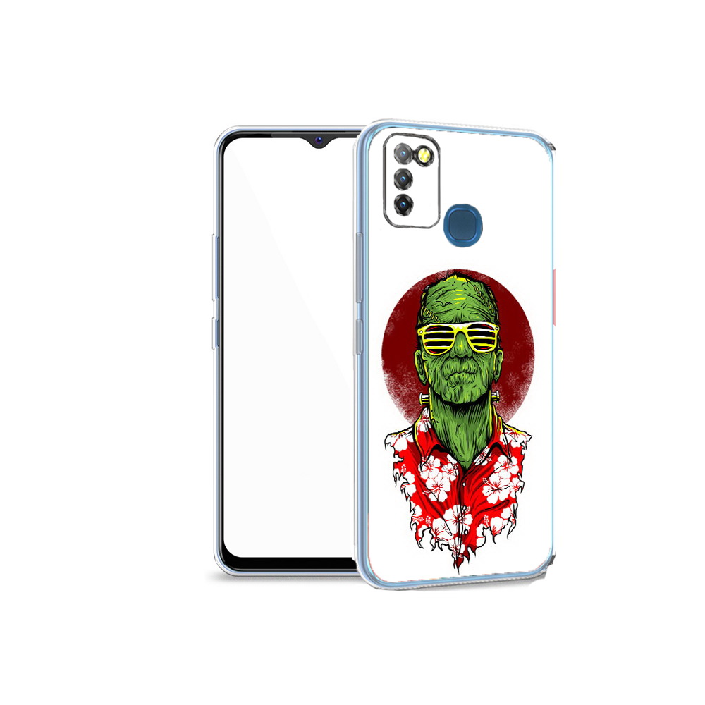 

Чехол MyPads Tocco для Infinix Hot 10 Lite крутой зеленый мужчина в очках, Прозрачный, Tocco