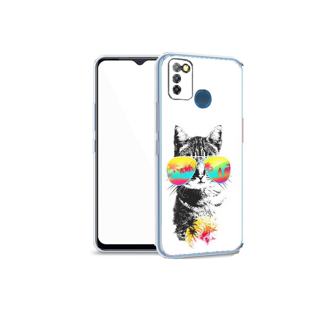 

Чехол MyPads Tocco для Infinix Hot 10 Lite крутой кот, Прозрачный, Tocco