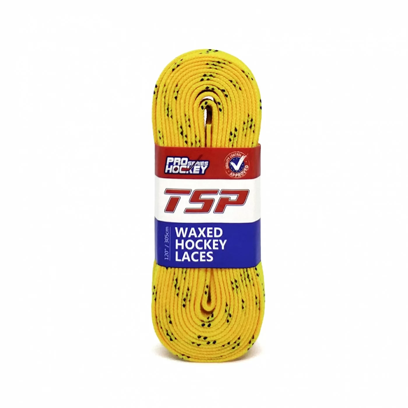 Шнурки хоккейные 274 см с пропиткой TSP Hockey Laces Waxed желтый