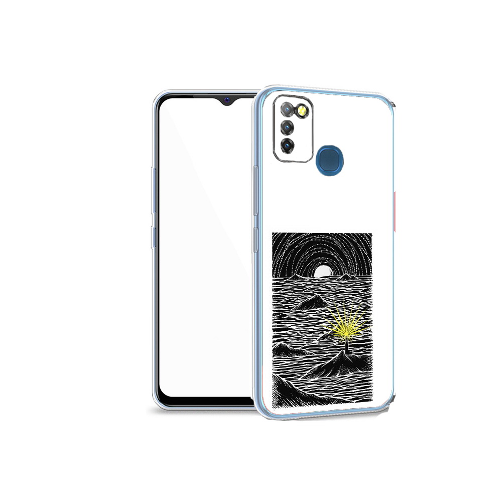 

Чехол MyPads Tocco для Infinix Hot 10 Lite маяк в черно белом море, Прозрачный, Tocco
