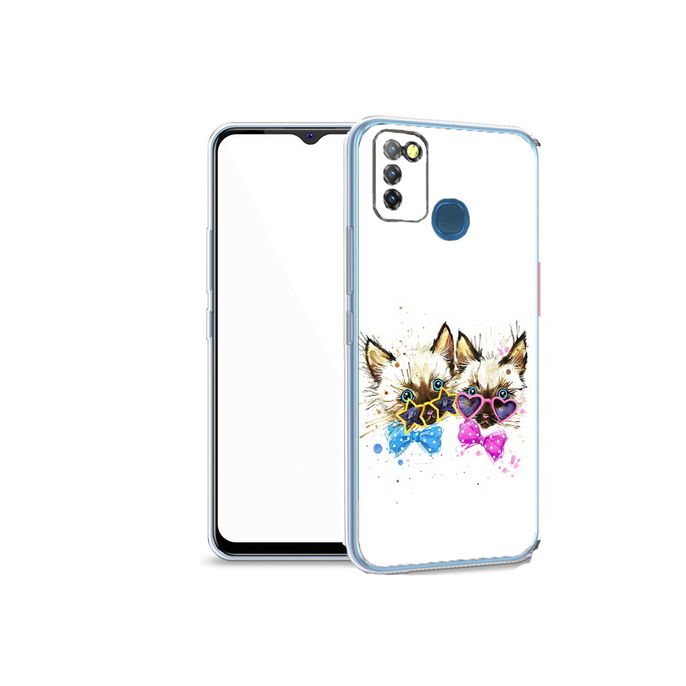 

Чехол MyPads Tocco для Infinix Hot 10 Lite милые котята, Прозрачный, Tocco