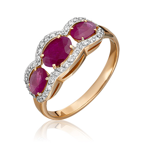 

Кольцо из золота р. 16,5 PLATINA jewelry 01-1315-00-107-1110-30, бриллиант\рубин, 01-1315-00-107-1110-30