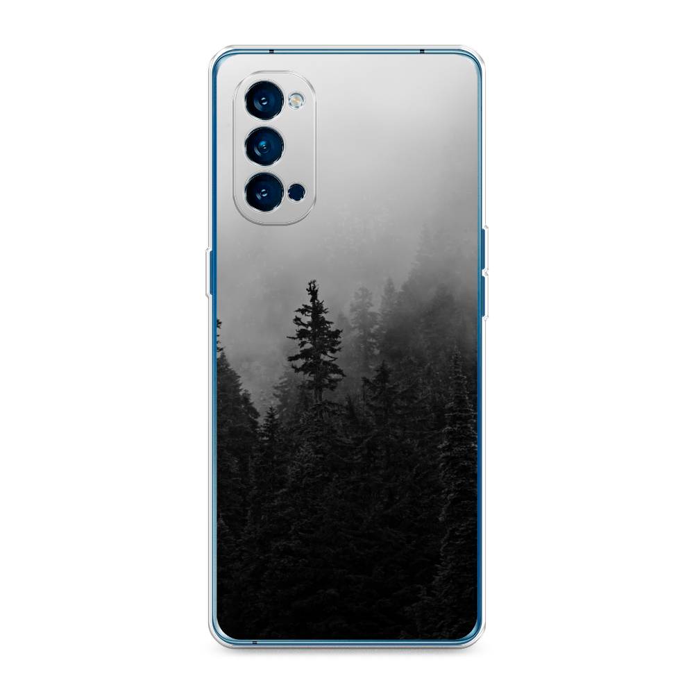 

Чехол на Oppo Reno 4 Pro 5G "Туманный лес", Серый;черный, 253750-2