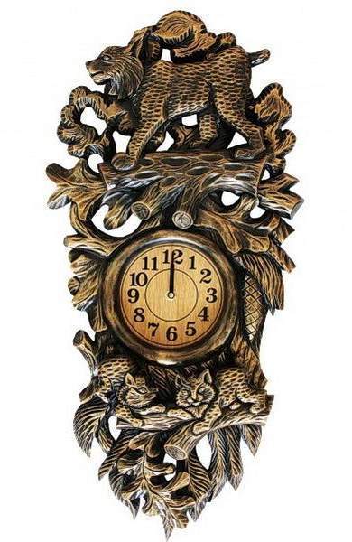 

Настенные часы Mikhail Moskvin Рысь с рысятами (патина)