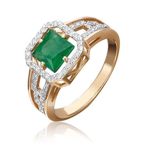 

Кольцо из золота с изумрудом/бриллиантом р. 19 PLATINA jewelry 01-1321-00-106-1110-30, 01-1321-00-106-1110-30
