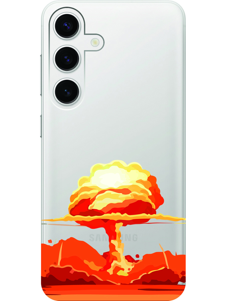 

Силиконовый чехол на Samsung Galaxy S24 с рисунком "Ядерный взрыв" прозрачный, Прозрачный;красный, 20011913
