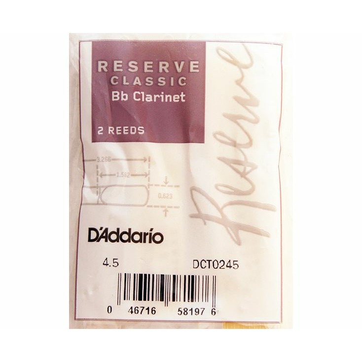 

Трости для кларнета Bb DAddario Woodwinds Rico DCT0245, Woodwinds Rico DCT0245
