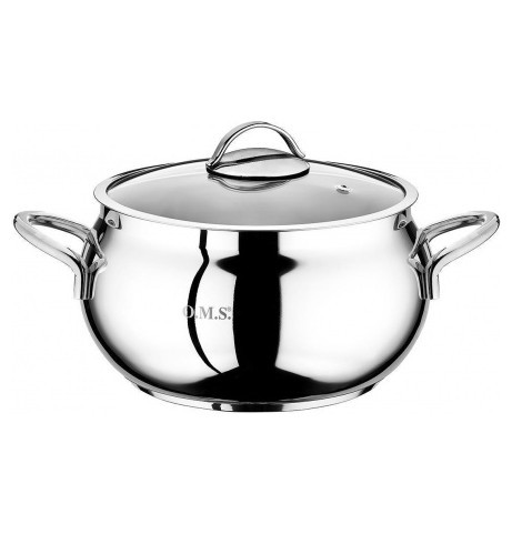 

Кастрюля 20 х 12 см со стеклянной крышкой 3,7 л O.M.S. Collection "SINGLE COOKWARE" 284245, SINGLE COOKWARE