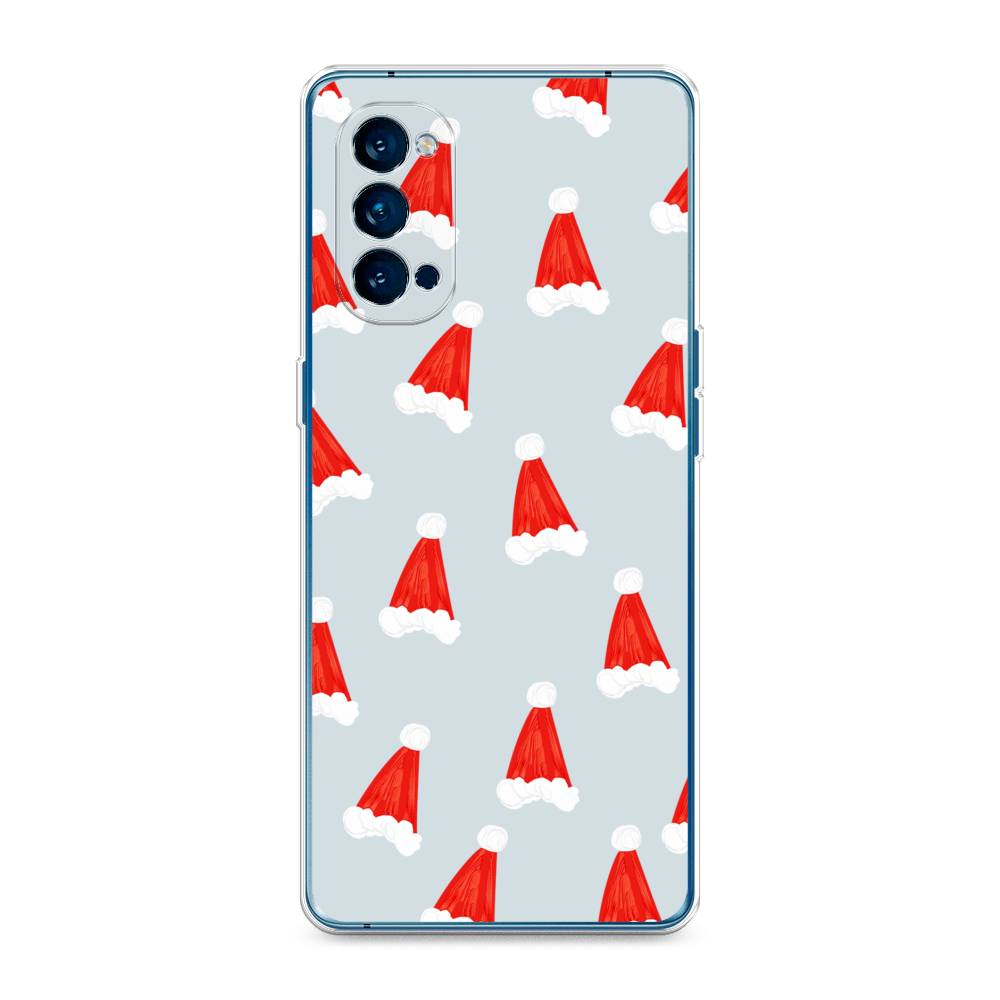 

Чехол на Oppo Reno 4 Pro 5G "Новогодние шапочки", Белый;красный;серый, 253750-5