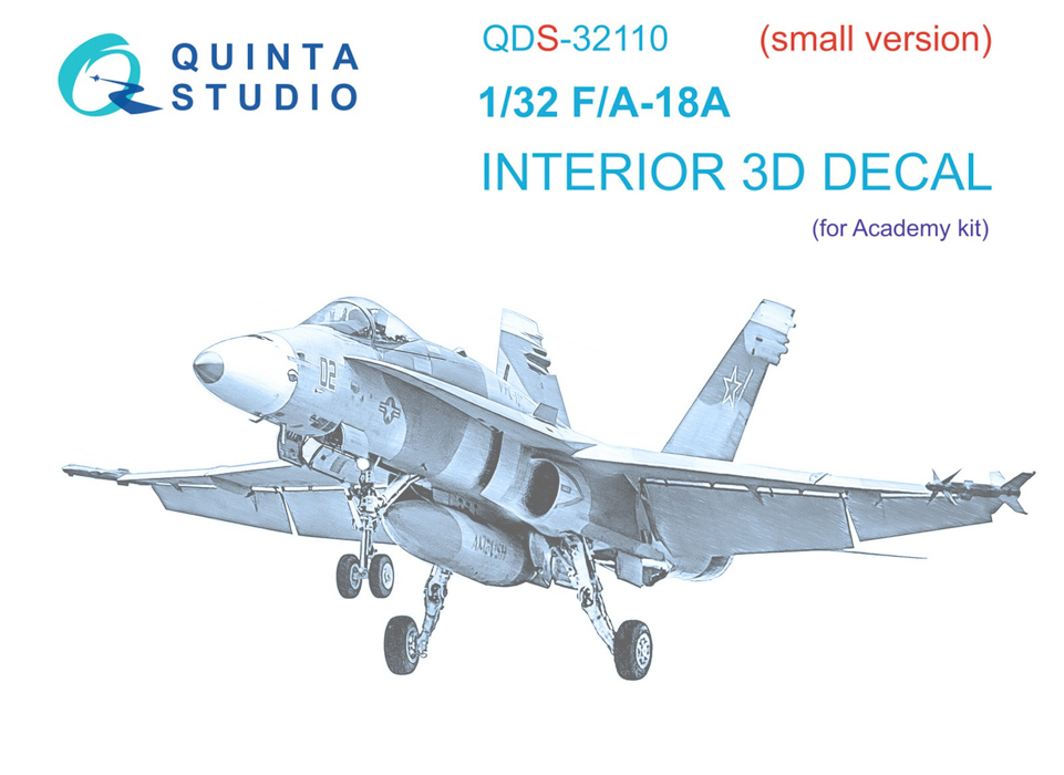 

QDS-32110 3D Декаль интерьера кабины F/A-18A Academy малая версия, Цветной