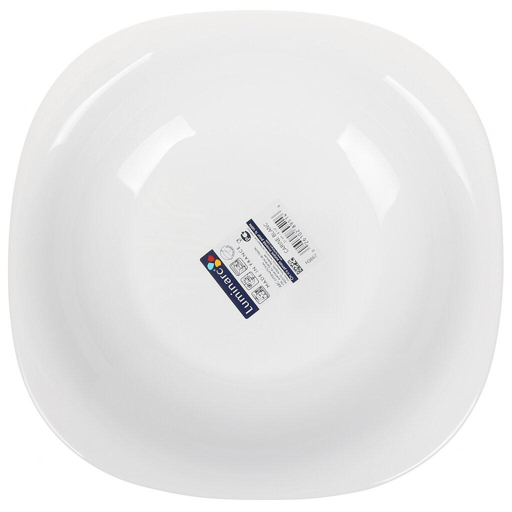 

Тарелка суповая керамика 21 см квадратная Carine White Luminarc H3667/L5406 белая, Белый