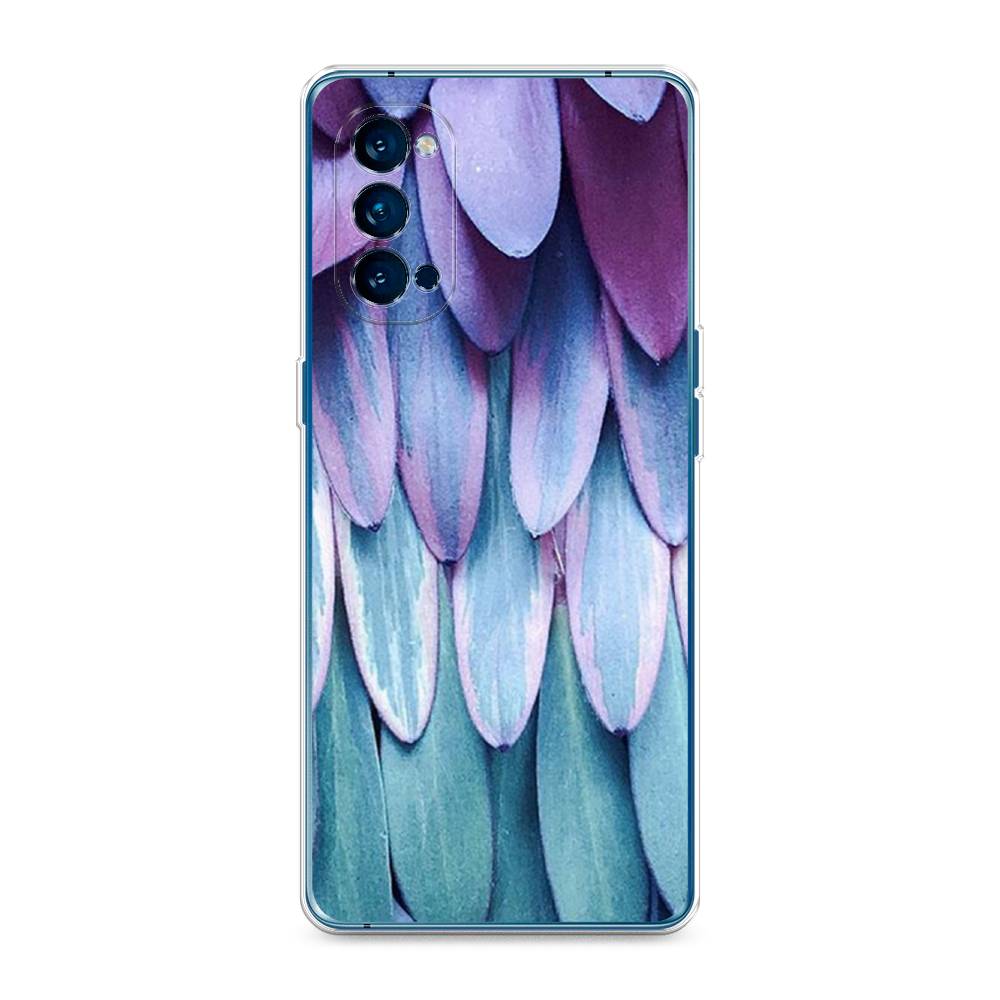 

Чехол на Oppo Reno 4 Pro 5G "Синее перо", Фиолетовый;голубой, 253750-3