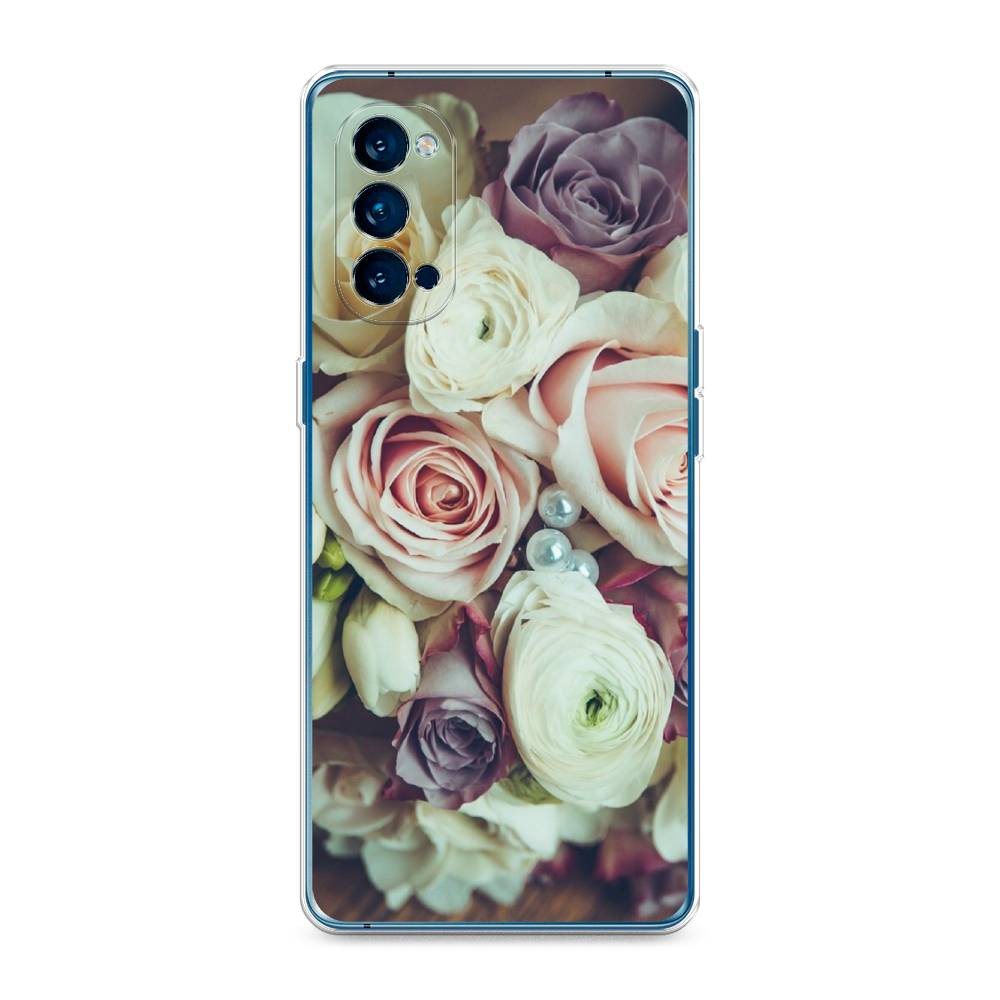 

Чехол на Oppo Reno 4 Pro 5G "Свадебный букет", Белый;фиолетовый, 253750-2