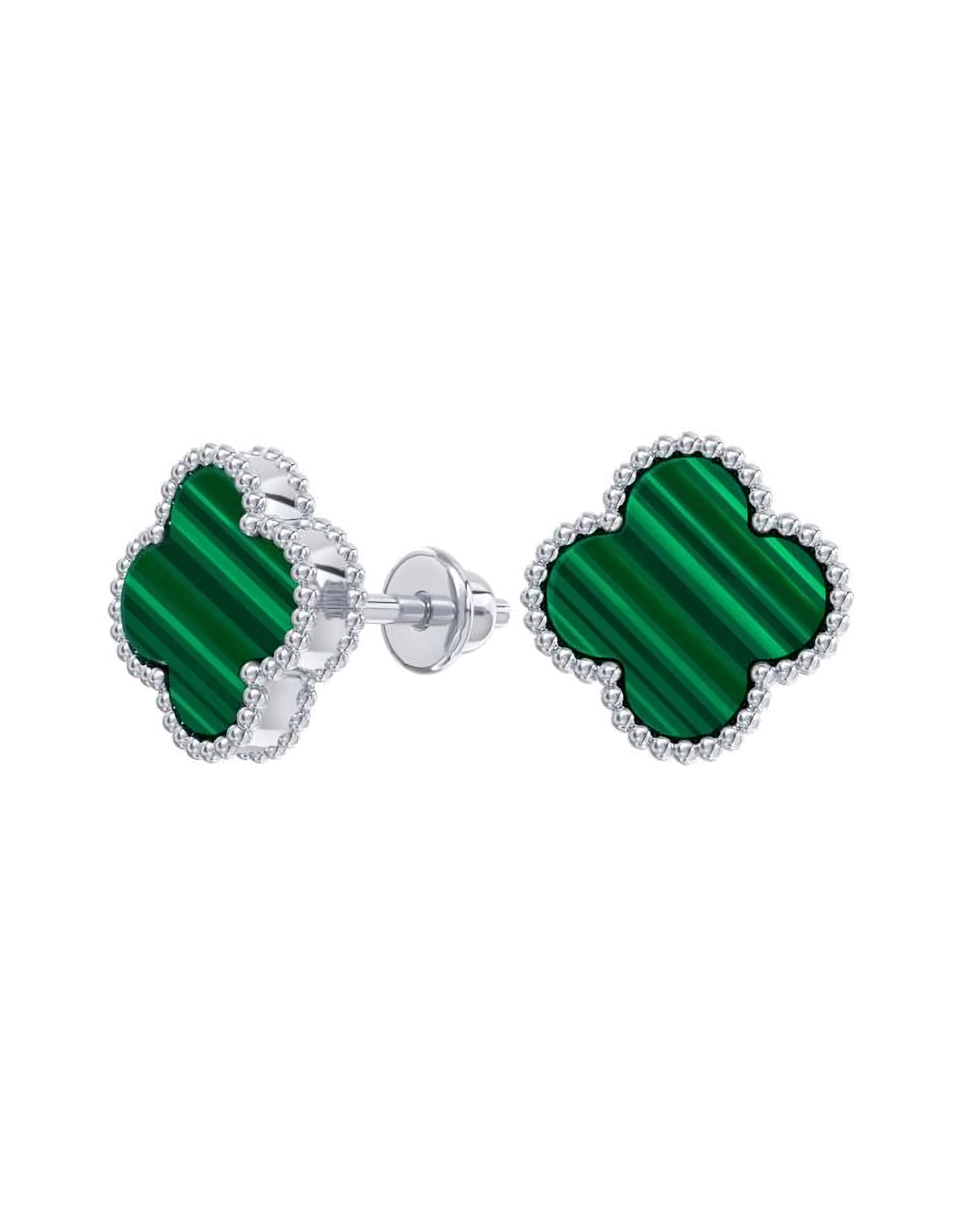 

Серьги пусеты из серебра TEO MAORI 86001788-05725, малахит, 86001788-05725