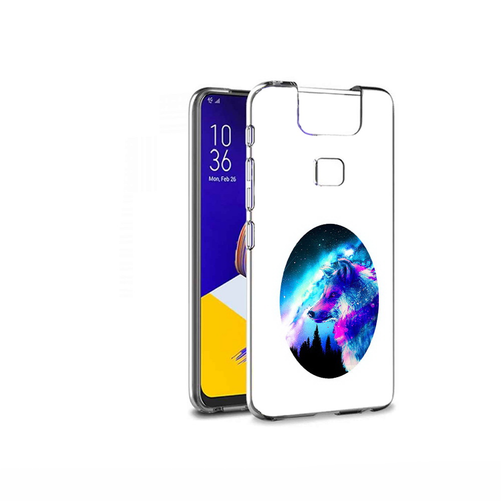 Чехол MyPads Tocco для Asus ZenFone 6 (ZS630KL) голубой волк
