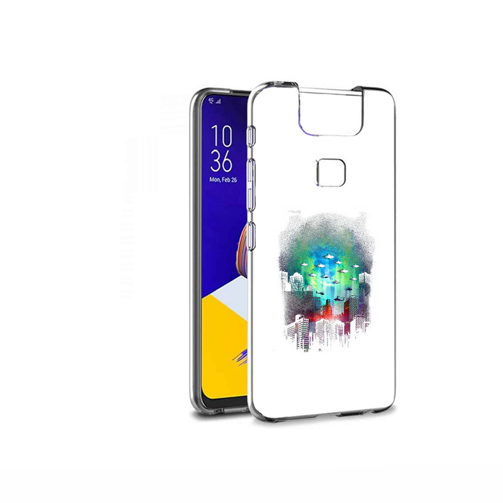 Чехол MyPads Tocco для Asus ZenFone 6 (ZS630KL) город в свечении