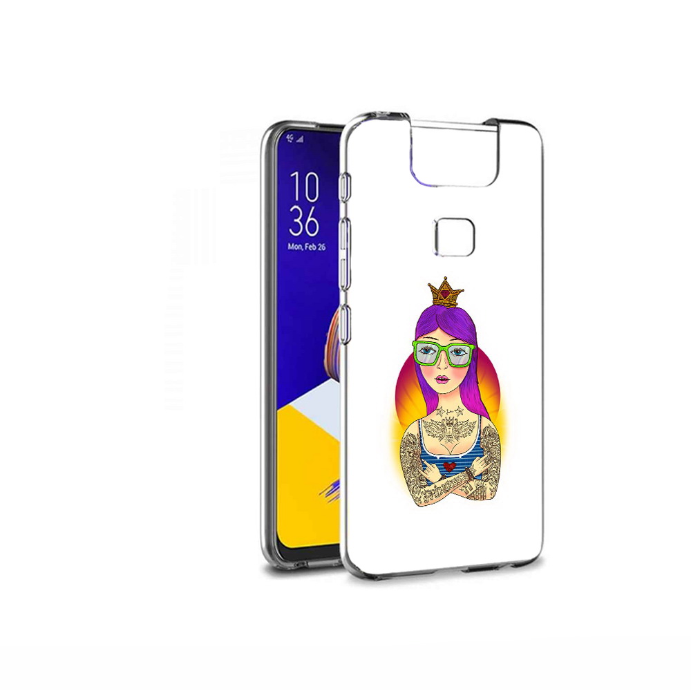 

Чехол MyPads Tocco для Asus ZenFone 6 (ZS630KL) девушка в татуировках с короной, Прозрачный, Tocco