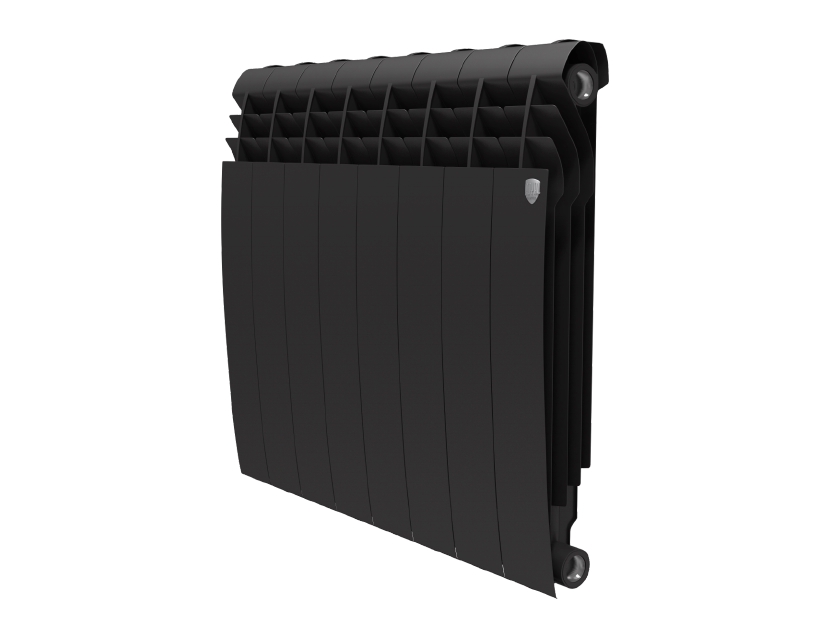 фото Биметаллический радиатор royal thermo biliner 500 noir sable 8 секций, черный