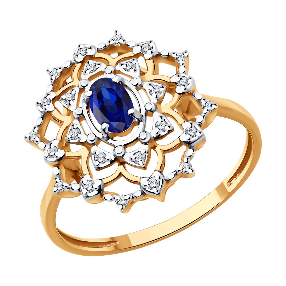

Кольцо из золота р. 17 Diamant 51-210-02397-1, бриллиант\сапфир, 51-210-02397-1